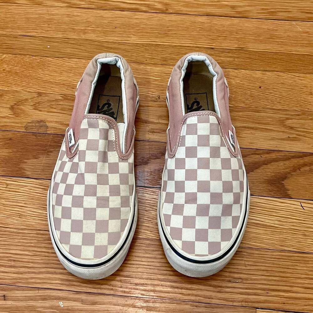 Vans Classic Slip-On Checkerboard Dusty Pink Sneakers Women's 6.0 EU 36